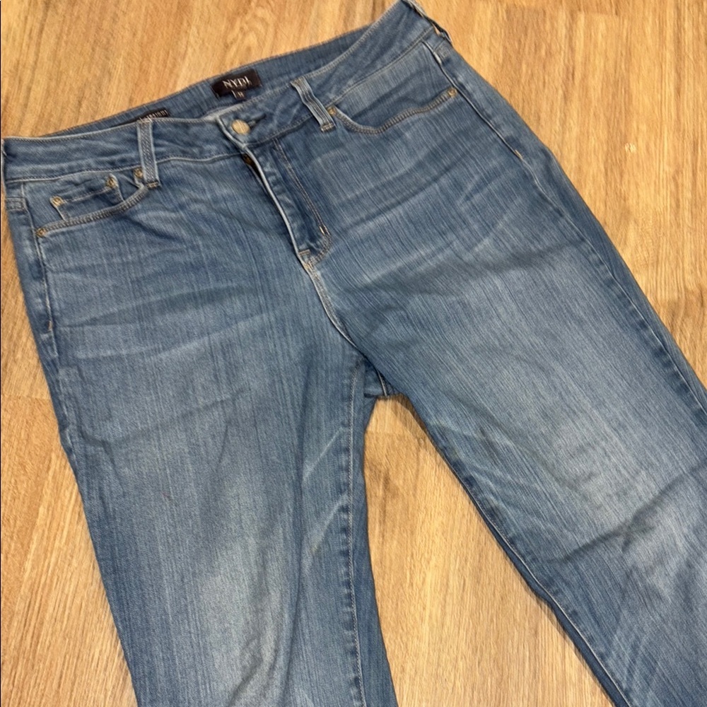 NYDJ Blue Straight Leg Jeans Classic Denim